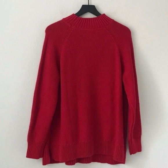 New! Chaps Cable Knit Mockneck Red Holiday Sweater Plus Size 0X - Picture 3 of 13
